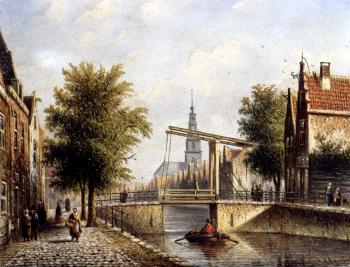 Johannes Franciscus Capricio Sunlit Townviews In Amsterdam II